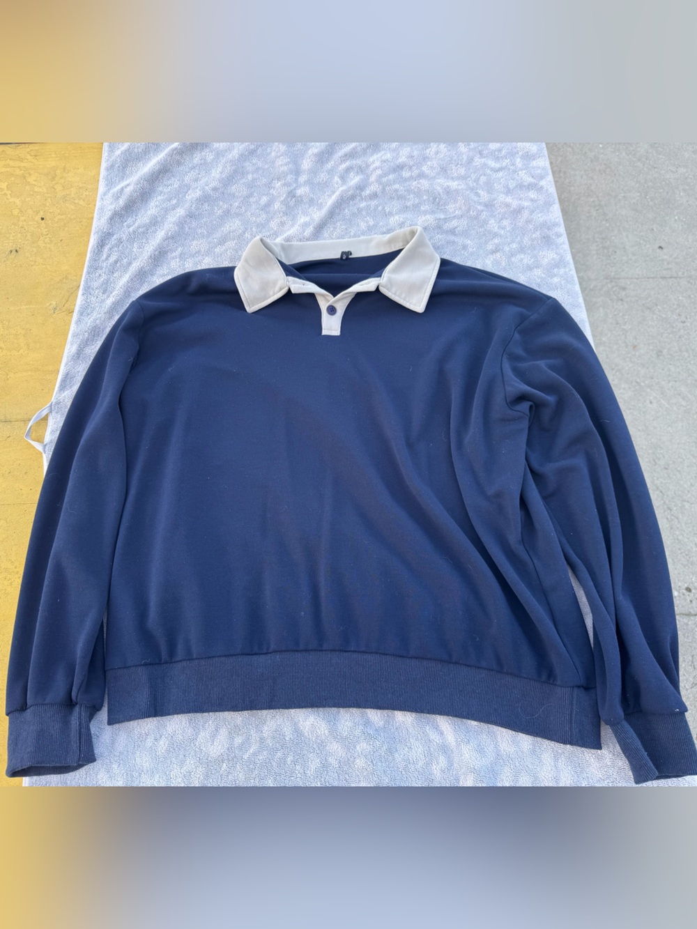 Zaful Navy Knit Pullover with Collar